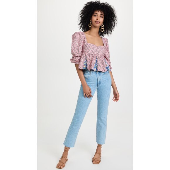 Alix of Bohemia Printed L/S Top with Lace up Back, size Small - Picture 13 of 15